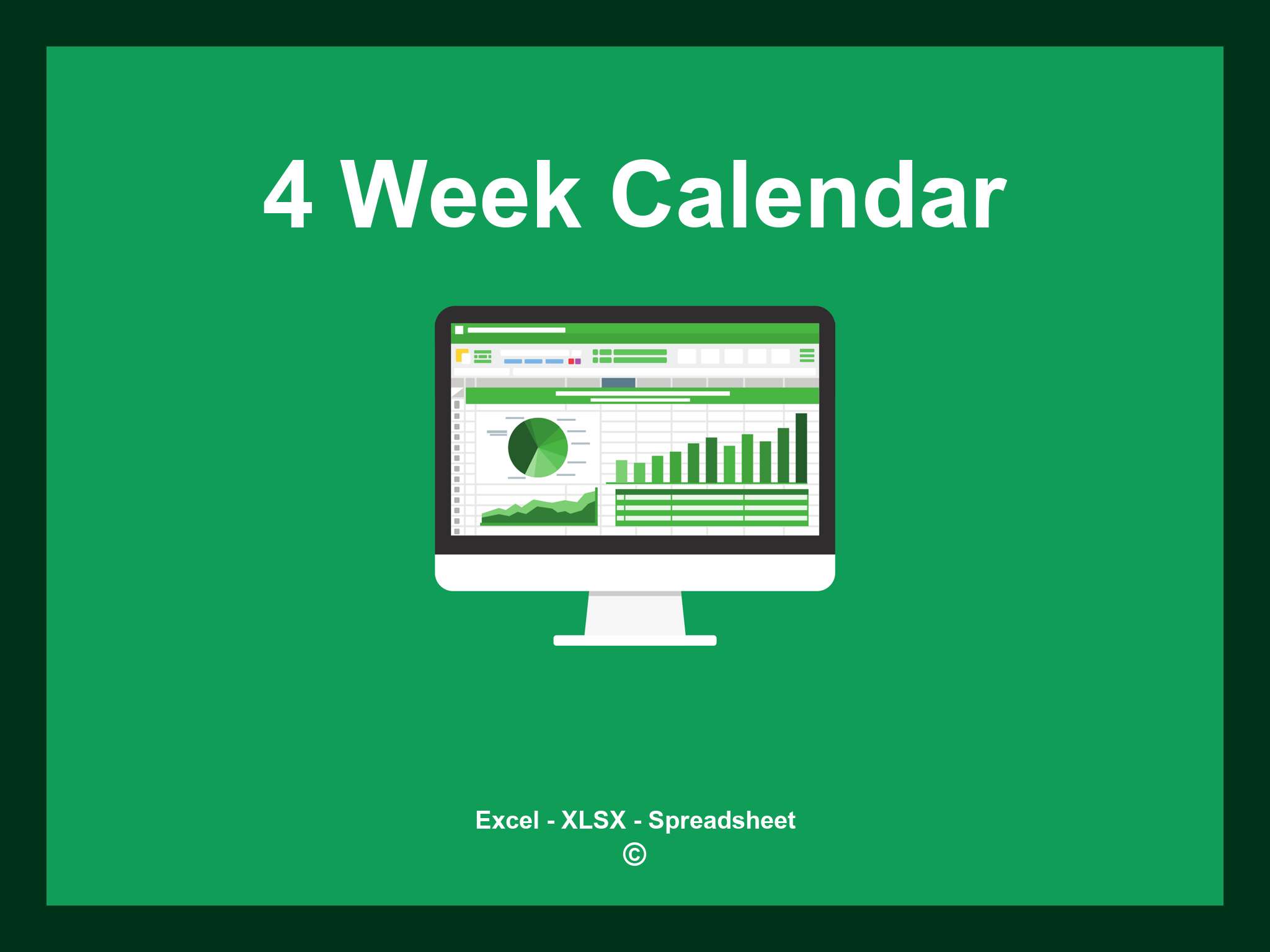 4 Week Calendar Template Excel